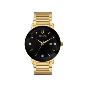 Men%27s+Futuro+Modern+Gold-Tone+Stainless+Steel+Watch+Black+Dial