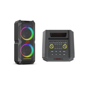 JVC+100w+Bluetooth+Wireless+Party+Speaker+with+Dual+Woofers+%26+Multi-Color+Illumination+-+Black