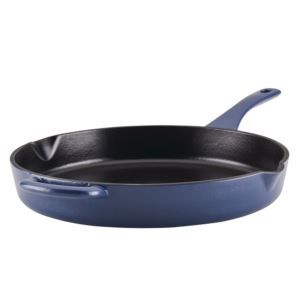 12%22+Enamel+Cast+Iron+Fry+Pan+Anchor+Blue