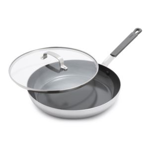 Stainless+Steel+PFAS-Free+Nonstick+12%22+Fry+Pan+w%2F+Lid