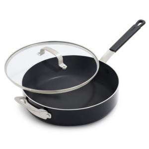 Ceramic+Nonstick+Aluminum+4.5qt+Saute+Pan+w%2F+Lid+Black