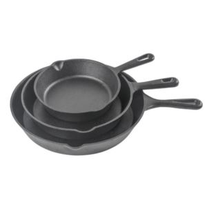 Commercial+Chef+Cast+Iron+3-Piece+Skillet+Set