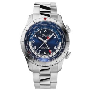 Men%27s+Startimer+Pilot+Quartz+Worldtimer+Stainless+Steel+Watch+Navy+Dial