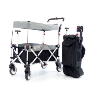 Pack+%26+Push+Compact+Stroller+Wagon+w%2F+Canopy+Black+%26+Gray