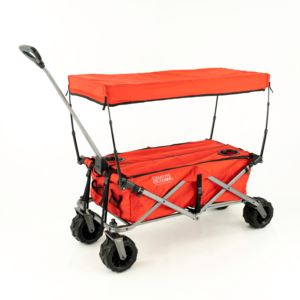 All-Terrain+Deluxe+Folding+Wagon+w%2F+Canopy+%26+Cooler+Rack+Red