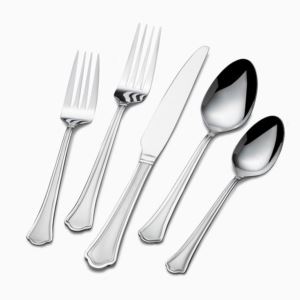 20pc+Capri+Frost+18%2F0+Stainless+Steel+Flatware+Set