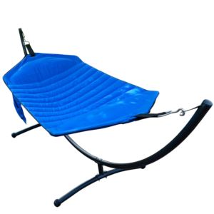 Padded+Fabric+Hammock+%26+Arc+Stand+Combination+Olefin+Blue