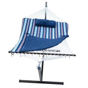 Cotton+Rope+Hammock+w%2F+Stand+Pad+%26+Pillow+Combo+Kingston+Stripe+Arbor