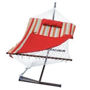 Cotton+Rope+Hammock+w%2F+Stand+Pad+%26+Pillow+Combo+Piper+Stripe%2FSolid