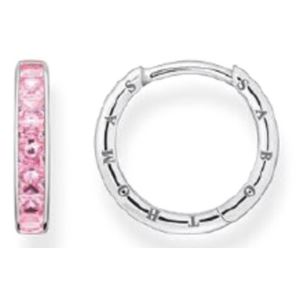 Thomas+Sabo+Hoop+Earrings+with+Pink+Stones+Pav+Silver