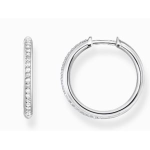 Thomas+Sabo+Hoop+Earrings+with+White+Stones+Pav+Silver