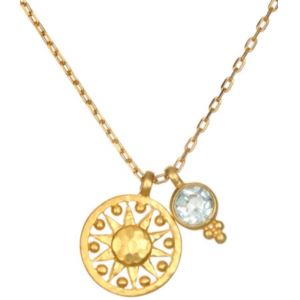 Satya+Blue+Topaz+Gold+Sun+18%22+Pendant+Necklace