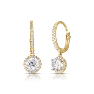 White+Topaz+and+Diamond+Earrings+Gold