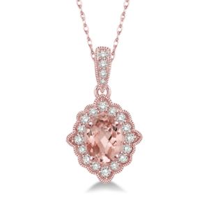 Morganite+and+Diamond+Necklace