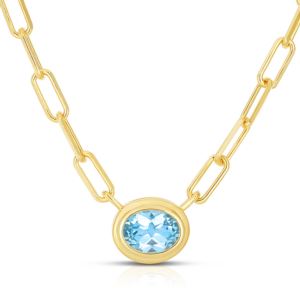 Oval+Blue+Topaz+Necklace