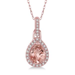 Pear+Shaped+Morganite+Necklace