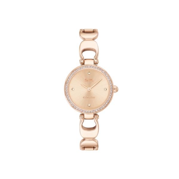 Coach Park Ladies Watch. Carnation Gold Case Bracelet. Carnation