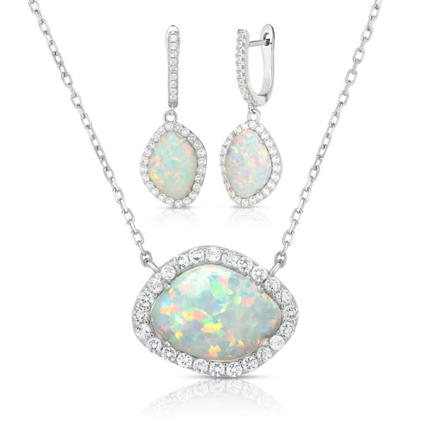 opal white sapphire necklace