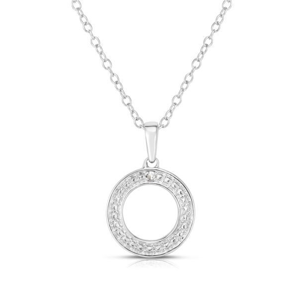 Diamond Sterling Silver Geometric Necklace